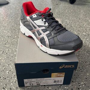 Asics Charcoal and Crimson Athletic Sneakers